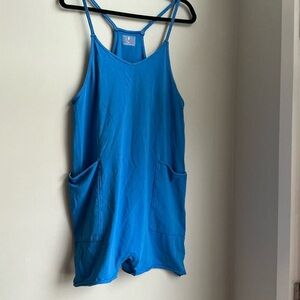 Free People Movement Blue Athletic Romper Racerback Pocket Onesie M